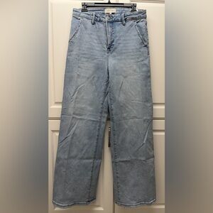 Risen Light Blue Wide Leg Jeans